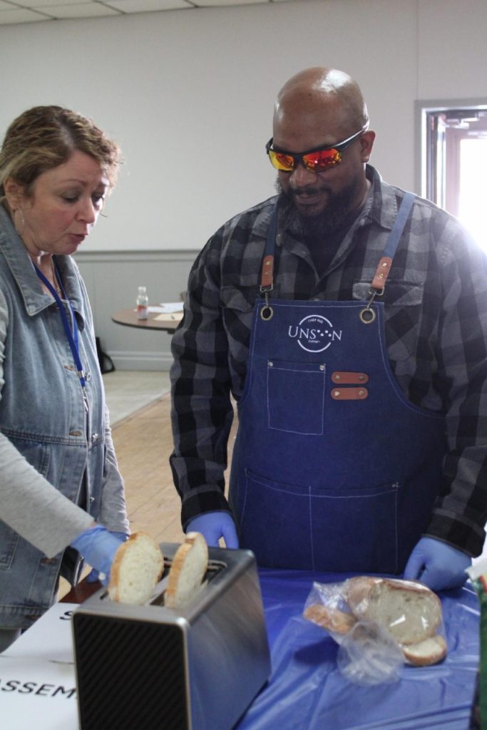 Using a smart toaster during the hands on Cooking without Limits training
